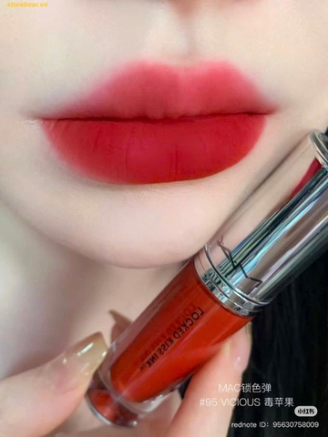 Son Kem MAC Locked Kiss Ink - Màu 95 Vicious Silky Rose Đỏ Cam
