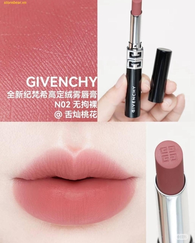 Son Givenchy Le Rouge Velvet Matte New N02 Beige Nu Hồng nude