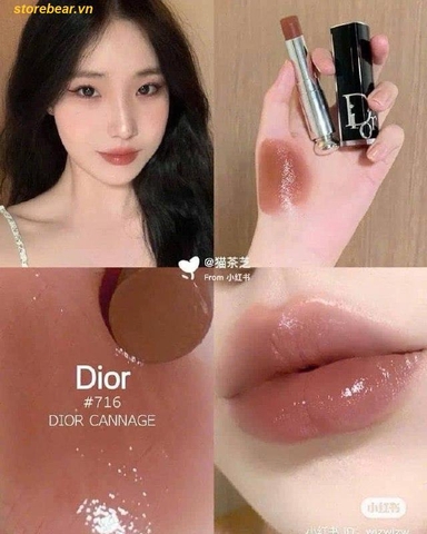 Son Dior Addict Refillable Hydrating Shine Lipstick 716 Cannage Nâu Cam