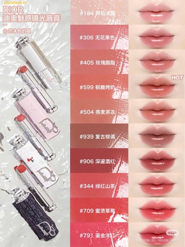Son Dưỡng Dior Addict Glass Ultra-Shine and Hydrating Lip Gloss Stick 344 Pink Milly - Fullbox