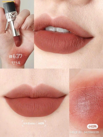 Son Dior Rouge Velvet 637 Icone Nâu Trà Pha Cam Đất