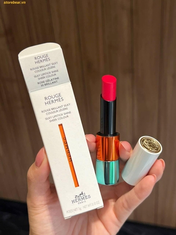 Son Rouge Hermès Rouge Brillant Silky Lipstick Shine Sheer Colour 30 Rose Gélatine (Brillant) Đỏ Hồng
