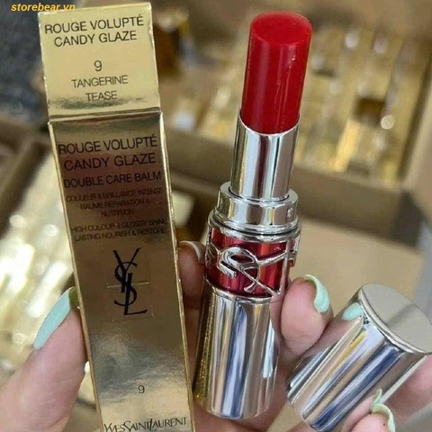 Son YSL Rouge Volupte Candy Glaze 9 Tangerine Tease