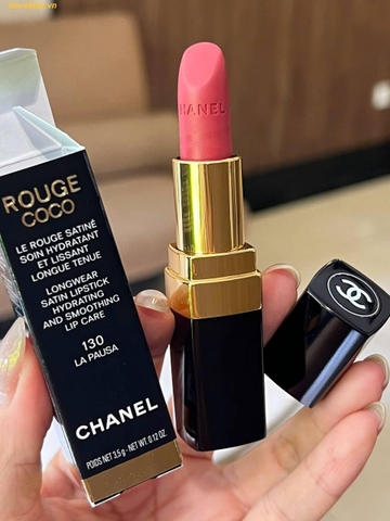 Son Chanel Rouge Coco Longwear Satin Lipstick 130 La Pausa Màu Hồng Tươi