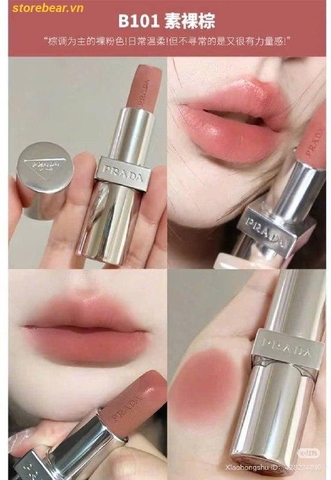 Son Prada Monochrome Soft Matte Lipstick Shade B101 Hồng Nude - Fullbox