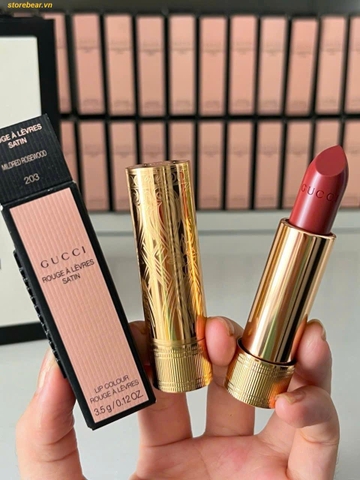 Son Gucci Rouge à Lèvres Satin Lipstick 203 Mildred Rosewood