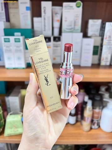 Son YSL Loveshine 2024 High-Shine Caring Lipstick - 122 Caramel Swirl - Fullbox