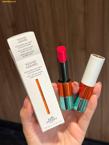 Son Rouge Hermès Rouge Brillant Silky Lipstick Shine Sheer Colour 30 Rose Gélatine (Brillant) Đỏ Hồng