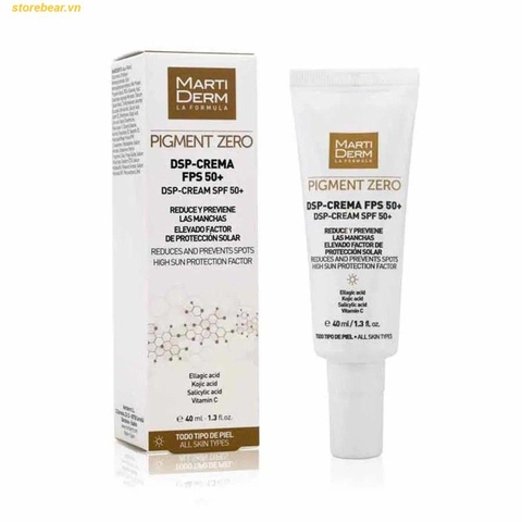 Kem Dường Ban Ngày Làm Sáng Da, Mờ Sắc Tố, MartiDerm Pigment Zero DSP FPS50+ Cream 40ml