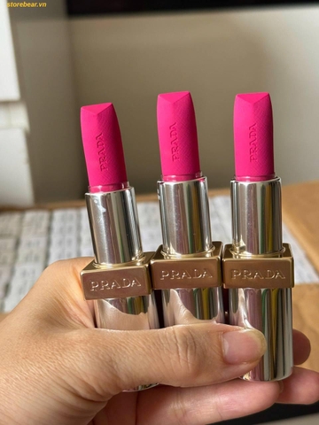 Son Lì Prada Monochrome Hyper Matte Lipstick P55 Fuxia Màu Hồng Cánh Sen