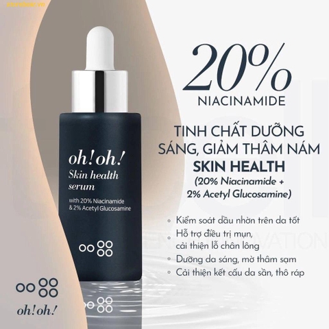 Tinh Chất Kiểm Soát Bã Nhờn Và Dưỡng Sáng Mờ Thâm Serum oh!oh! Niacinamide 20% 10ml