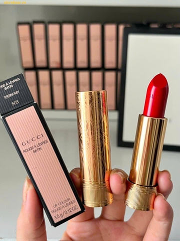 Son Gucci Rouge à Lèvres Satin 503 Teresina Ruby Màu Đỏ Ruby