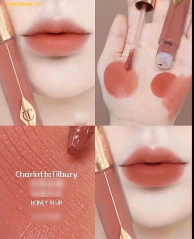 Son Kem Charlotte Tilbury Airbrush Flawless Lip Blur Honey Blur Màu Cam Đào - Fullbox
