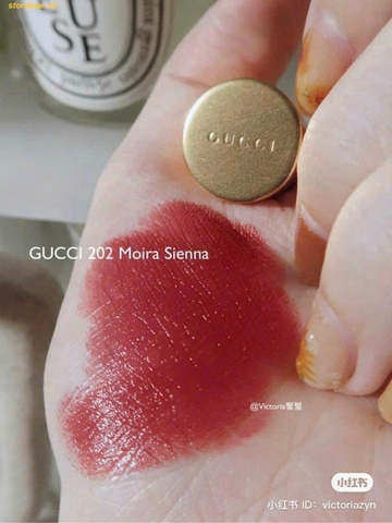 Son Gucci Rouge à Lèvres Satin 202 Agatha Orange Hồng Đất