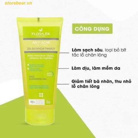 Sữa rửa mặt Floslek Anti Acne Face Cleansing Gel 200ml
