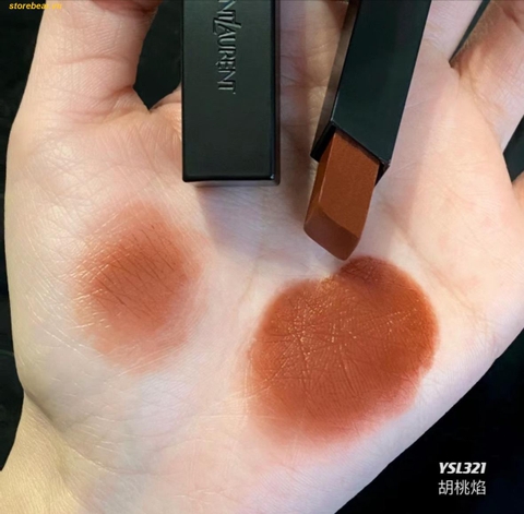 Son YSL Rouge Pur Couture The Slim 321 Fervent Maroon - Màu Cam Nâu Đất