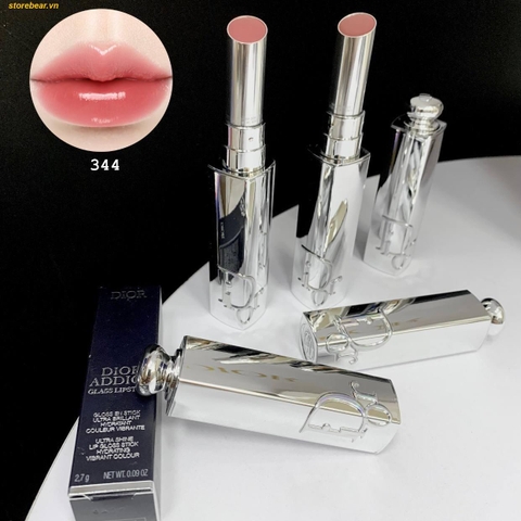 Son Dưỡng Dior Addict Glass Ultra-Shine and Hydrating Lip Gloss Stick 344 Pink Milly - Fullbox