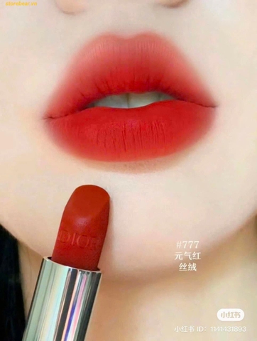 Son Rouge Dior Couture Colour Lipstick Velvet Finish Màu 777 Fahrenheit Đỏ Cam Size Mini - Mini Fullbox