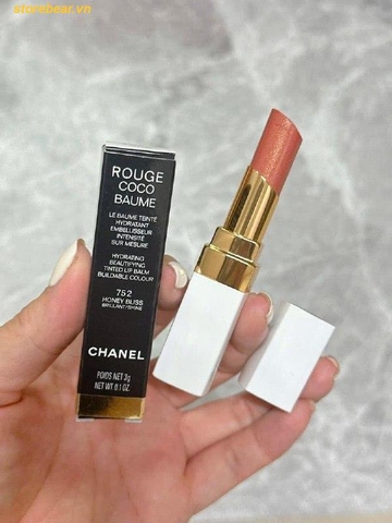 Son Dưỡng CHANEL Rouge Coco Baume Hydrating Tinted Lip Balm Màu 752 Honey Bliss (Brilliant/Shine)
