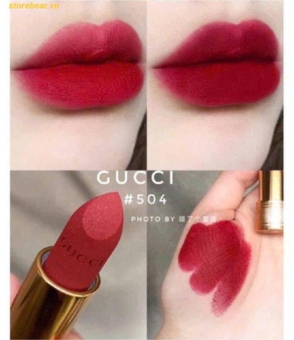 Son Gucci Màu 504 Myra Crimson Matte Đỏ Đậm - Son Gucci 504 Myra