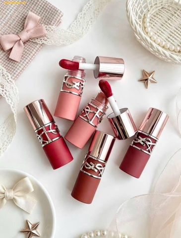 Son Kem YSL Lovenude Lip Stain 01 Undressed Pink Hồng nude