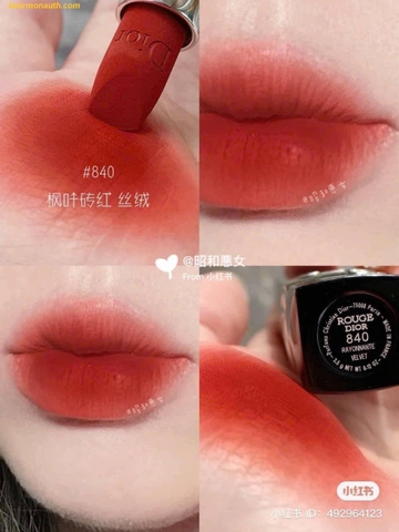 Son Dior Velvet 840 Nude Touch - Màu Đỏ Cam Fullsize Fullbox