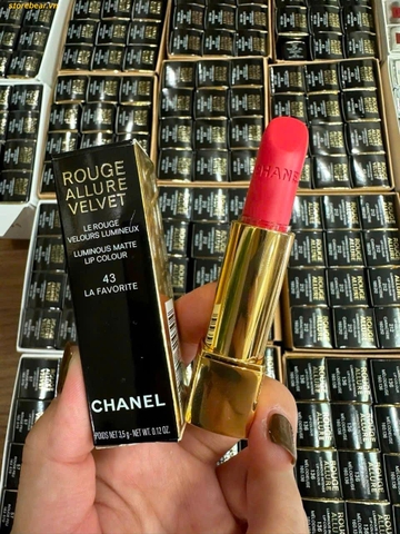 Son CHANEL Rouge Allure Velvet 43 La Favorite Màu Hồng Cam