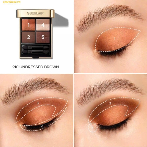 Phấn Mắt Guerlain Ombres G Eyeshadow màu 910 Undressed Brown