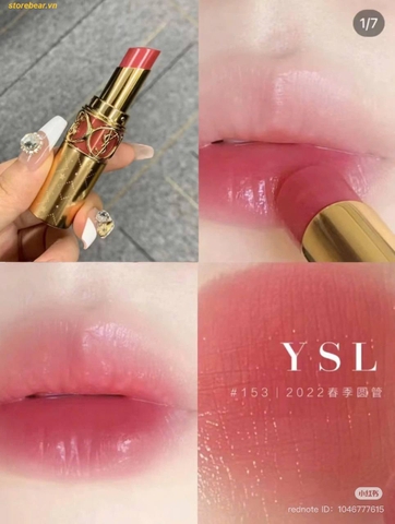 Son YSL Volupte Shine 153 - Màu Cam Hồng - Fullsize Fullbox
