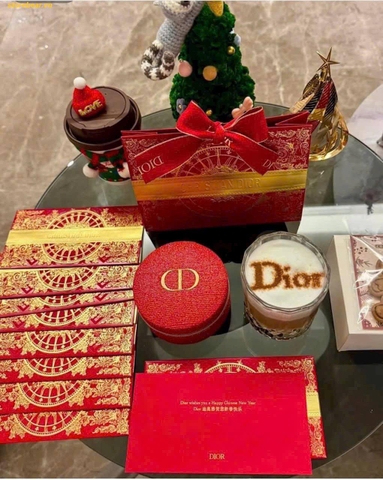 Set quà Dior gồm Túi - Nước Hoa - Son - Set Dior Túi đỏ