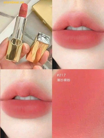 Thỏi Dior Rouge Dior 217 Velvet - Hồng Cam Đất | Limited Edition Golden Case