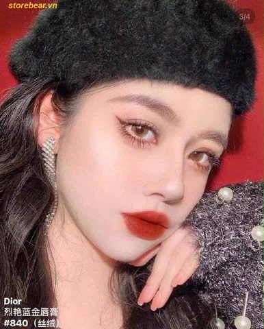 Son Dior Velvet 840 Rayonnate – Đỏ Gạch Mini Unbox