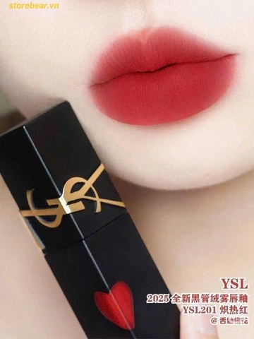 Son Kem YSL The Inks Blur 201 Red Invitation - Đỏ đào