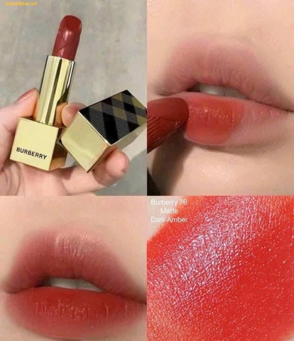 Son Burberry Vỏ Vàng 76 Orange Red Màu Đỏ Gạch