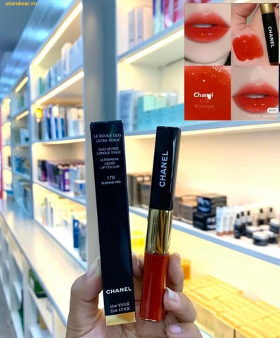 Son Kem Chanel Le Rouge Duo Ultra Tenue 176 - Burning Red Màu Đỏ Cam