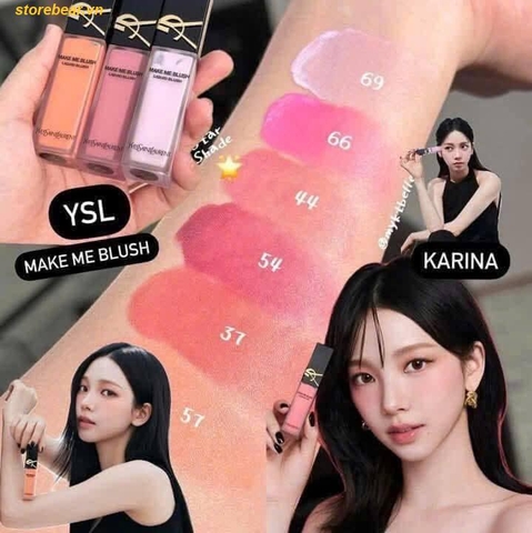 Set 2 Cây Má Hồng Ysl Liquid Make Me Blush - 44 Nude Lavallière + 66 Fuchsia Fling