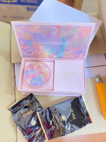 Set cushion OHUI hoa hồng Ohui 1 hộp + 2 lõi (Tone trắng Hồng nghen)