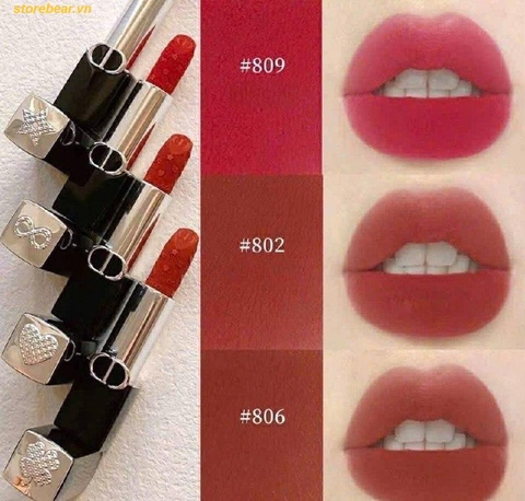 Son Dior Rouge Dior Couture Lipstick Velvet Limited Edition New Years 2026 Màu 809 Red Forever Hồng Đỏ