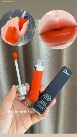 Son Dior Tattoo 731 Natural Ginger - Màu Cam Sữa Cháy - Fullbox