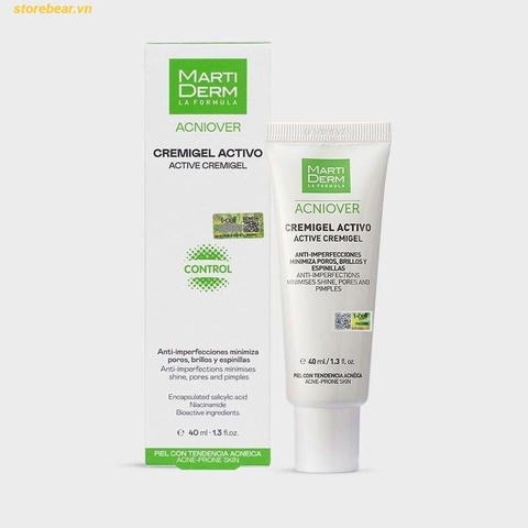 Kem Dưỡng Giảm Nhờn, Mụn & Se Lỗ Chân Lông - MartiDerm Acniover Active Cremigel 40ml
