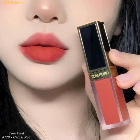 Son Kem Tom Ford Liquid Lip Luxe Matte 129 - Màu Đỏ Cam Đào