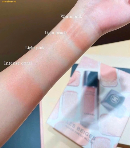 Má Hồng Dạng Kem Chanel Les Beiges Water-Fresh Blush Tone Intense Coral 15ml - Fullbox