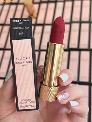 Son Gucci 509 Janie Scarlet Màu Đỏ Nhung
