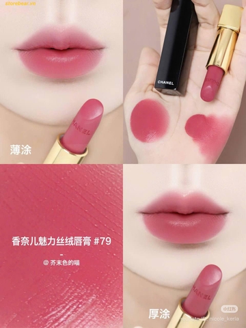 Son Chanel Rouge Allure Velvet Le Rouge Velours Lumineux Lipstick 79 Élégante Màu Hồng Nude