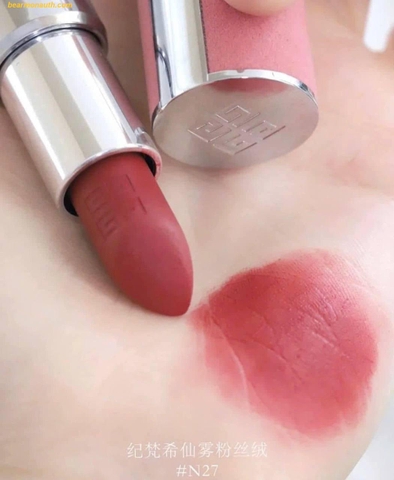 Son Givenchy Le Rouge Sheer Velvet Màu 27 Rouge Infusé Màu Hồng Đất fullbox minisize