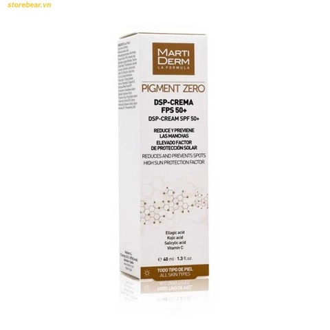 Kem Dường Ban Ngày Làm Sáng Da, Mờ Sắc Tố, MartiDerm Pigment Zero DSP FPS50+ Cream 40ml