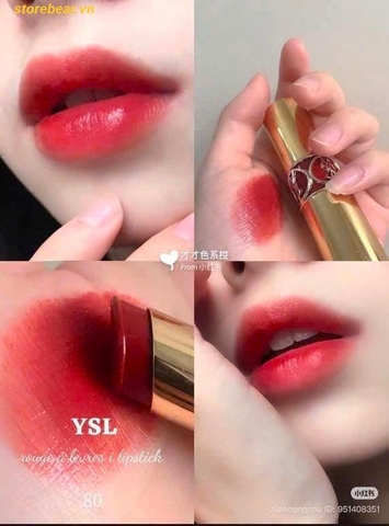Son Dưỡng Màu YSL Love Shine Glown 80 Đỏ Cam Gạch