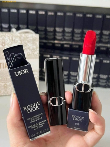Son Dior Rouge Velvet Màu 999 - Đỏ Tươi Fullsize FullBox