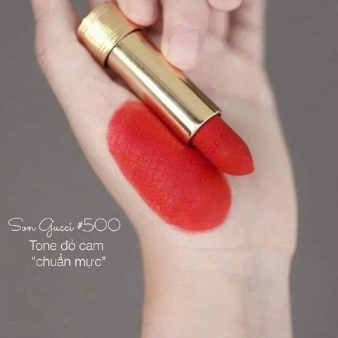 SON GUCCI 500 Olidea Red ĐỎ CAM - Lì Mượt - Hàng Chính Hãng