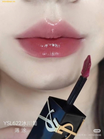 Son YSL The Inks Vinyl Cream 662 New Version 2025 Fullsize Fullbox Màu Hồng Mận